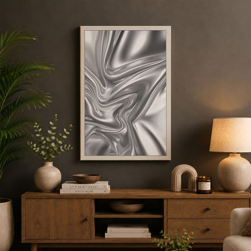 Flowing Forms Minimalist - Wrapped Canvas, 36x24 - 91.4 x 61.0 cm, Sage Border