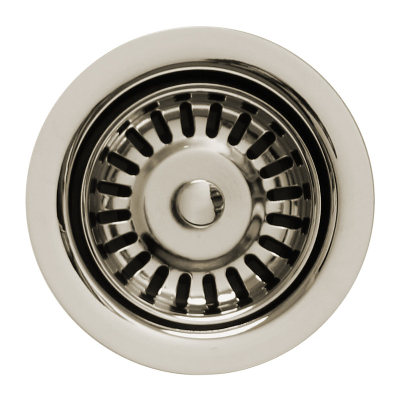  Whitehaus 3-1/2" Waste Disposer Trim with Matching Basket Strainer, Polished Nickel