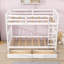 Lit simple superposé simple avec tiroirs de rangement et échelle-629192531