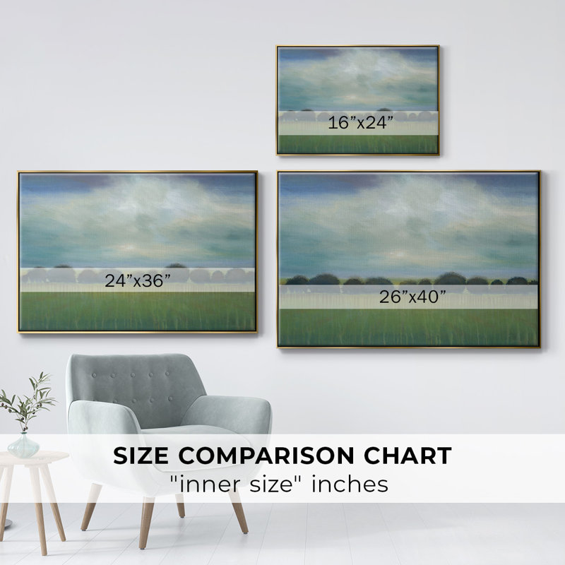 " Greener Pastures ", 25" H x 17" W x 2" D, Gold Framed