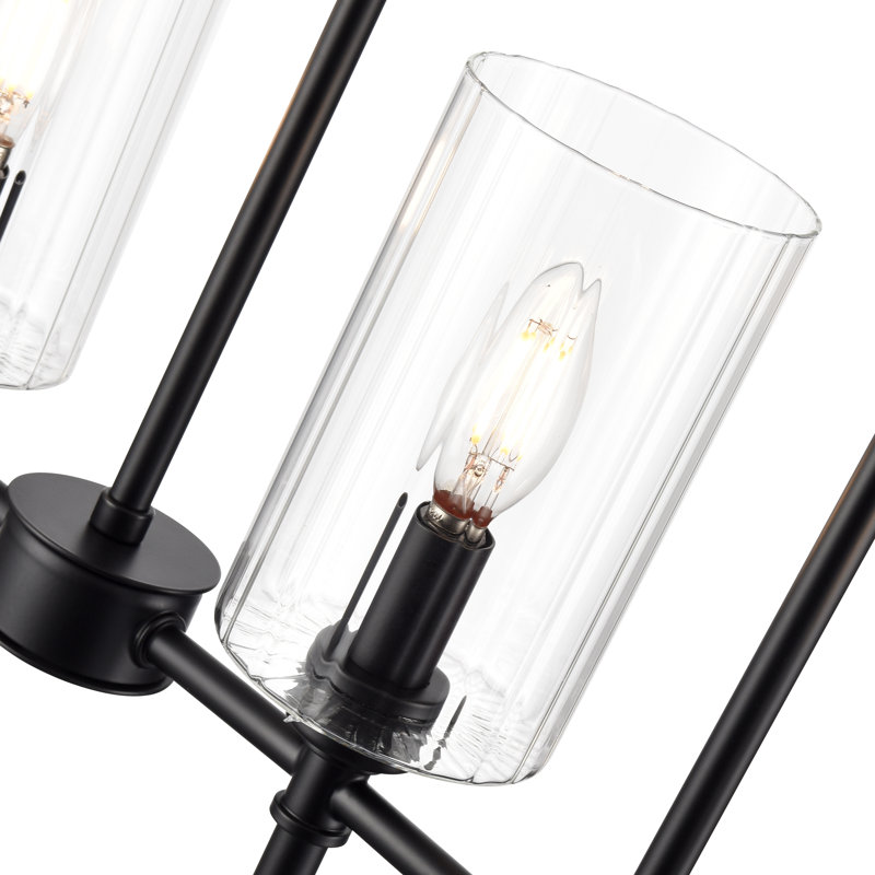 Îlot 5 lumières Lonegan de 36 po de large - noir mat