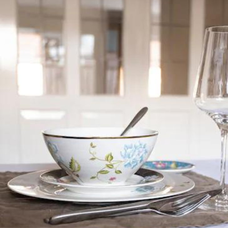 Heritage Blue and White Ceramic Cereal Bowls Set of 4