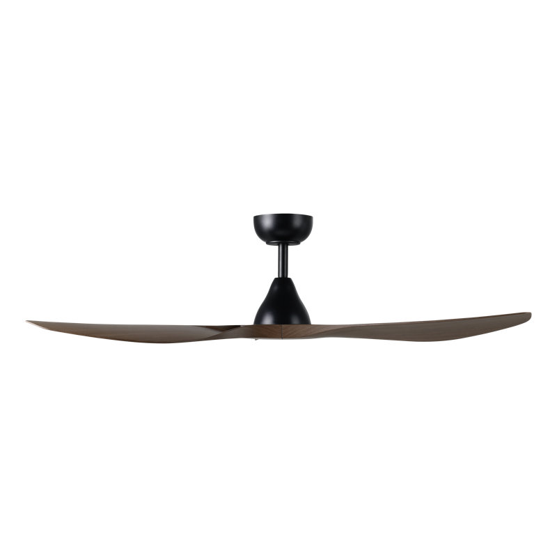 Takoya Ceiling Fan, Black, Dark Brown Wood, 52"