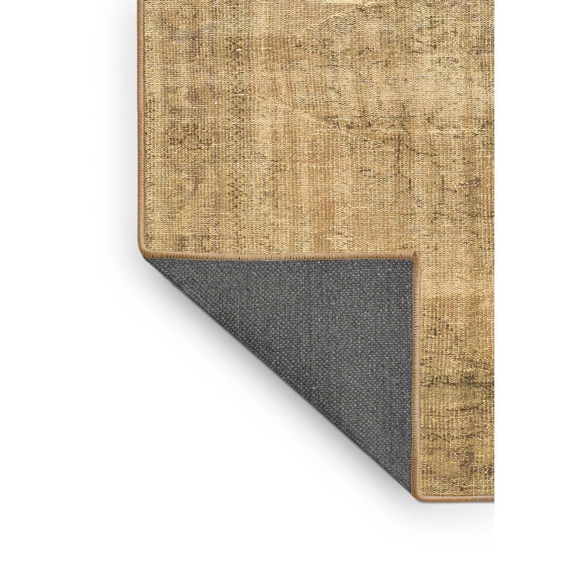 Tapis oriental brun / gris en laine et polyester tissé à la machine 7 pi x 9 pi Davelyn