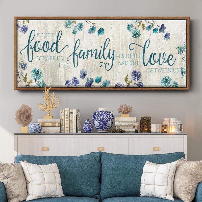 «Food Family Love» - Toile encadrée, H 12 po x l 30 po