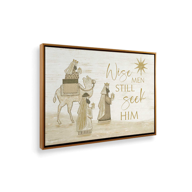 «Wise Men Still Seek him» par Annie Lapoint, reproduction d'art, Toile avec cadre, L 24 po x H 18 po, Doré