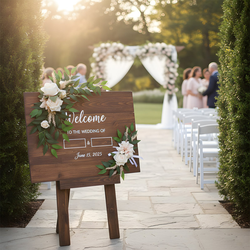 Ensemble de 2 fleurs artificielles pour décoration d'arche de mariage et décor floral