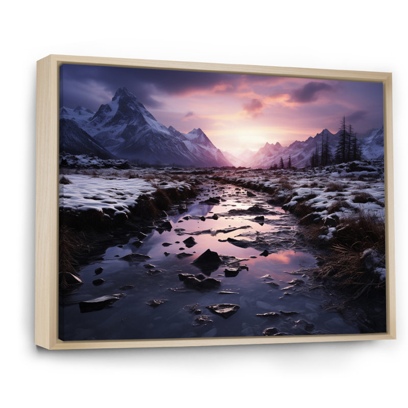 Alaska, crépuscule arctique sur toile, H 12 po x l 20 po x P 1 po, Cadre naturel flottant