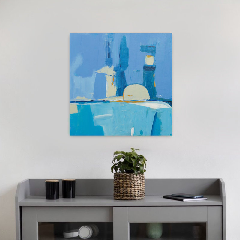 Bleu contemporain avec art abstrait bleu, H 18 po x l 18 po