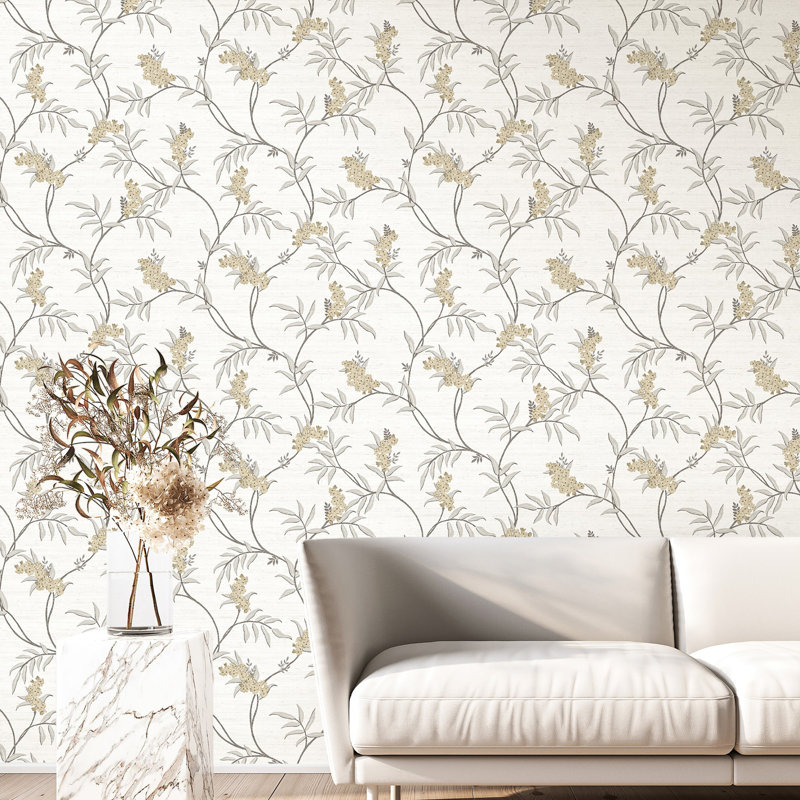 Italian Silks and Damasks 10.05m x 53cm Textured Matte Wallpaper Roll, White