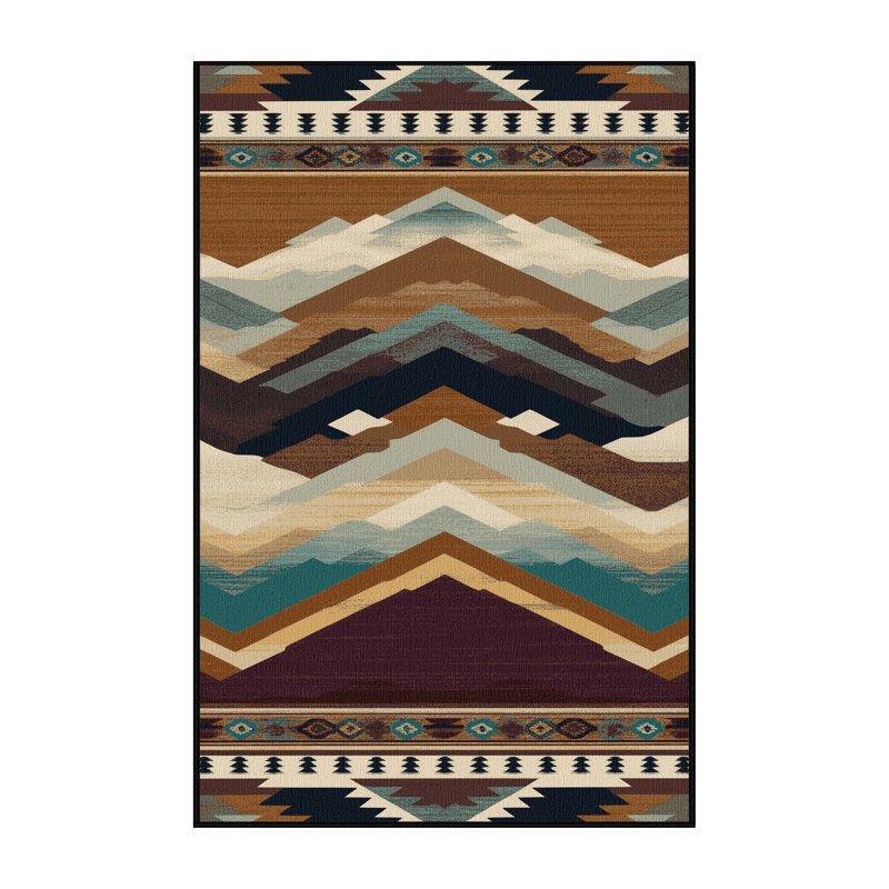  Tapis lavable Mountain Ridge Southwestern, Rectangulaire 2 pi x 3 pi
