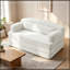Canapé pliable à deux places en velours côtelé avec coussin moelleux-1697889394