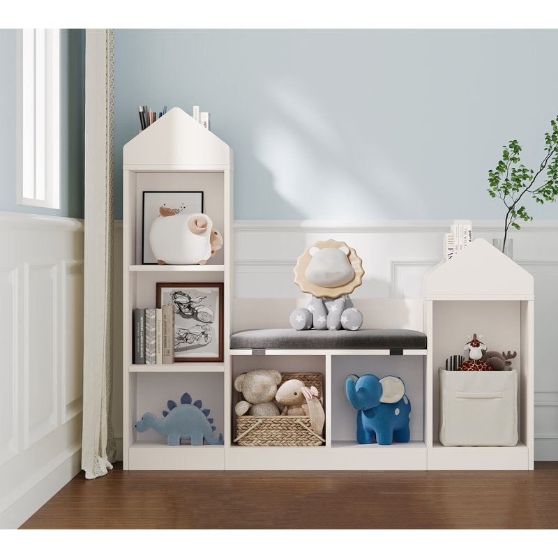 Kids Bookshelf,children Bookcase 6-cubby Toy Storage Organizer