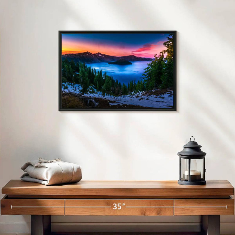 Parc national de Crater Lake, Oregon, 19 po x 13 po, Cadre flottant noir