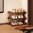 Foldable Under-Desk Shoe Rack - Chinese Retro Style Multi-Layer Space-Saving Storage Shelf, Easy Pull-Out Design