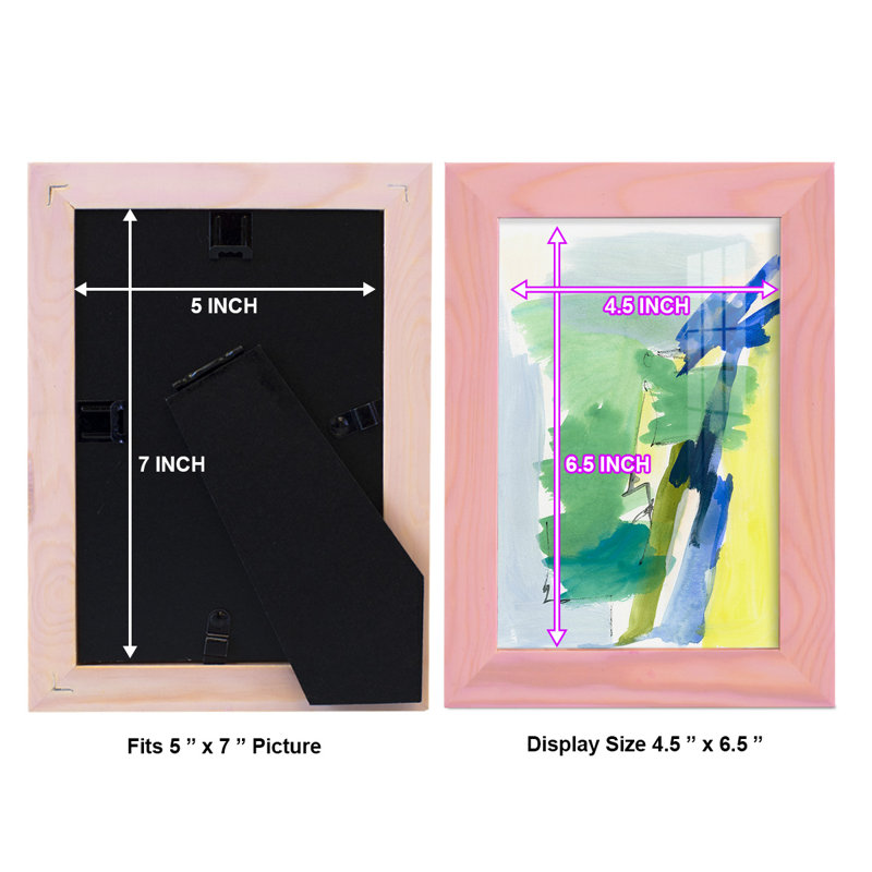 Wicklow III - Imprimé, Papier avec cadre rose, H 8 po x l 6 po x P 1 po