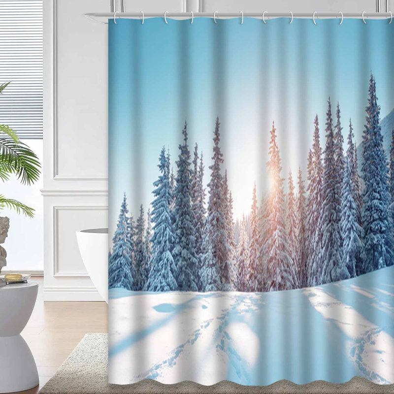 Rideau de douche Winter Landscape, L 72 po x l 72 po