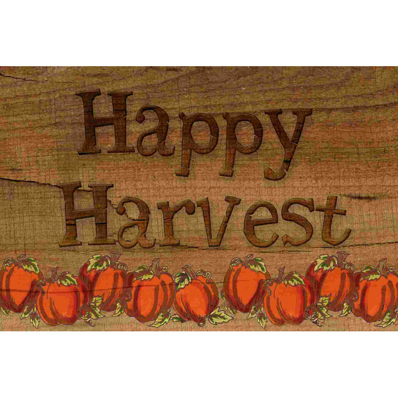 «Happy Harvest», art textuel sur toile tendue, H 24 po x l 36 po