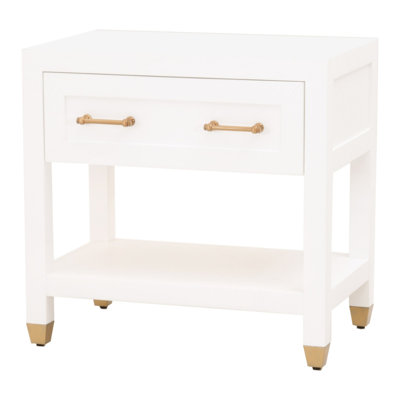 Hintz 1 - Drawer Solid Wood Nightstand in Matte White