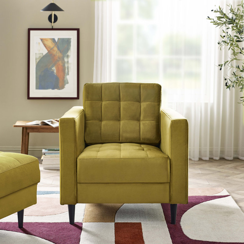Jodi Velvet Armchair, Mustard