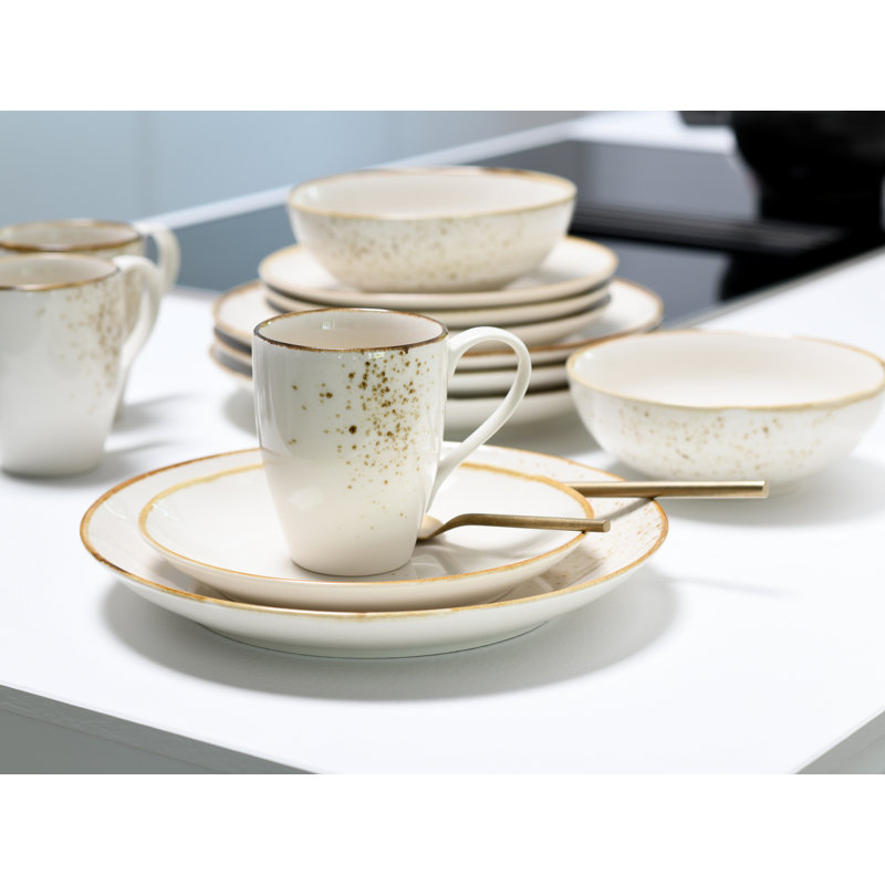 NATURE COLLECTION Piece Porcelain China Dinnerware Set - Service for 4
