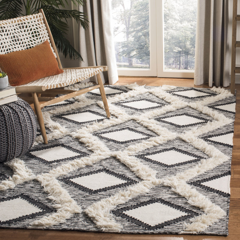 Jellison Geometric Wool Hand Woven 183cm X 274cm Area Rug