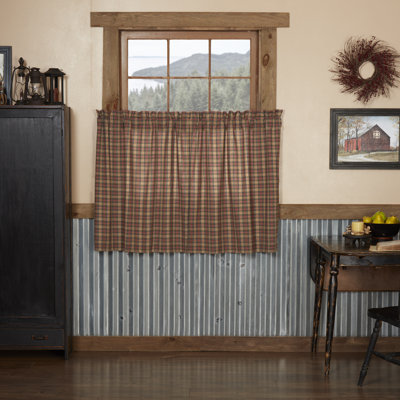 Caudillo Cotton Plaid Tailored Cafe Curtain