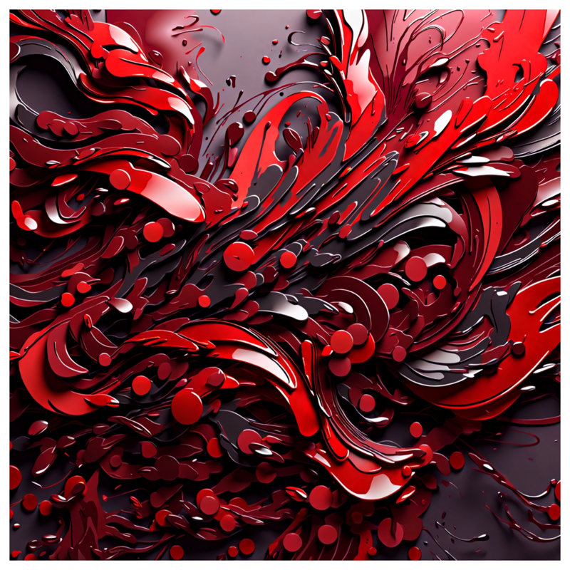 Coussins décoratifs Red Fluid, 14 X 14 pouces