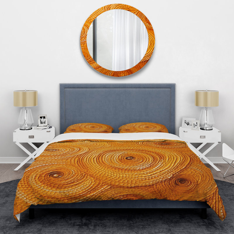 Ensemble de housse de couette Orange Floral Twilight Dream Abstract Collages III - Abstract Collages