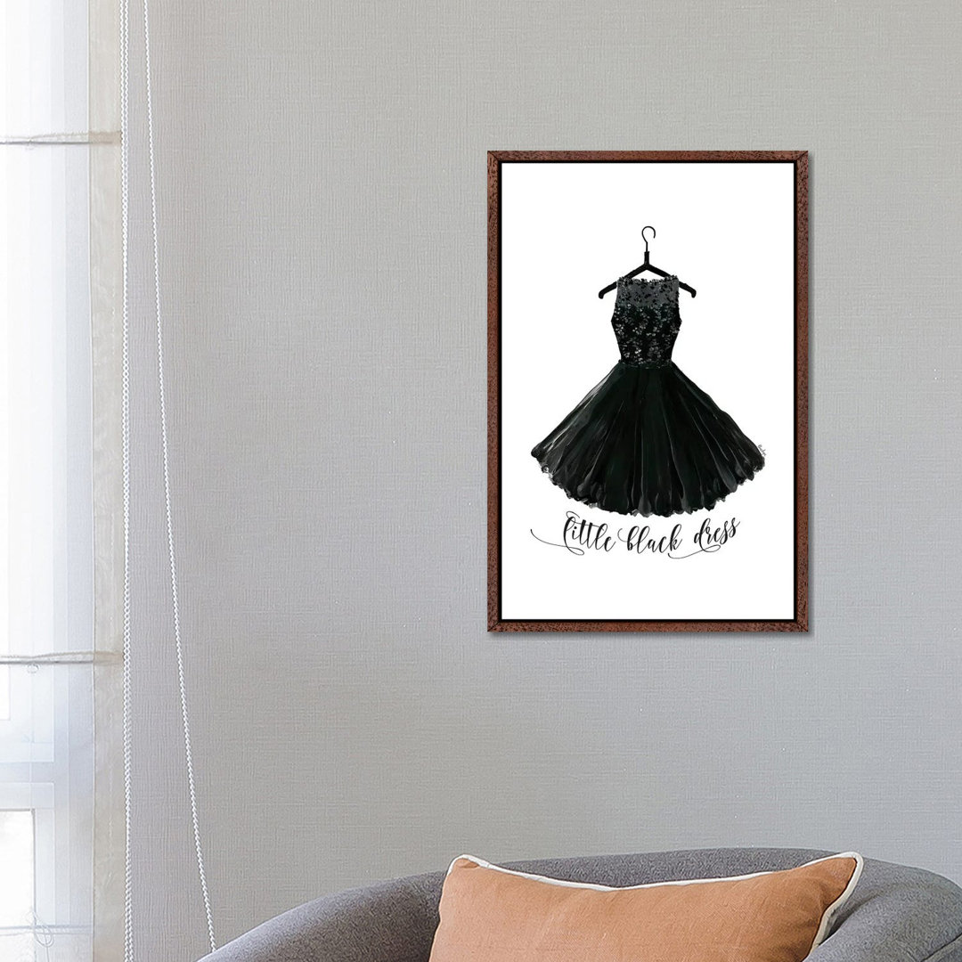 Kleines Schwarzes Kleid in Bügel von Blursbyai - Galerie-verpackte Leinwand Giclée auf Leinwand