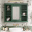 Armoire de rangement murale 35 po x 28 po avec miroir, design moderne et tablettes réglables pour une meilleure organisation-1201355337