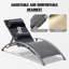 Ensemble de 2 chaises longues de piscine gris foncé (2 chaises longues)