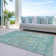 Machine Washable Indoor/Outdoor Claudian ACN1237 Teal Rug