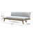 HILLCREST  V Shaped 4-Piece Sofa Set-Gray