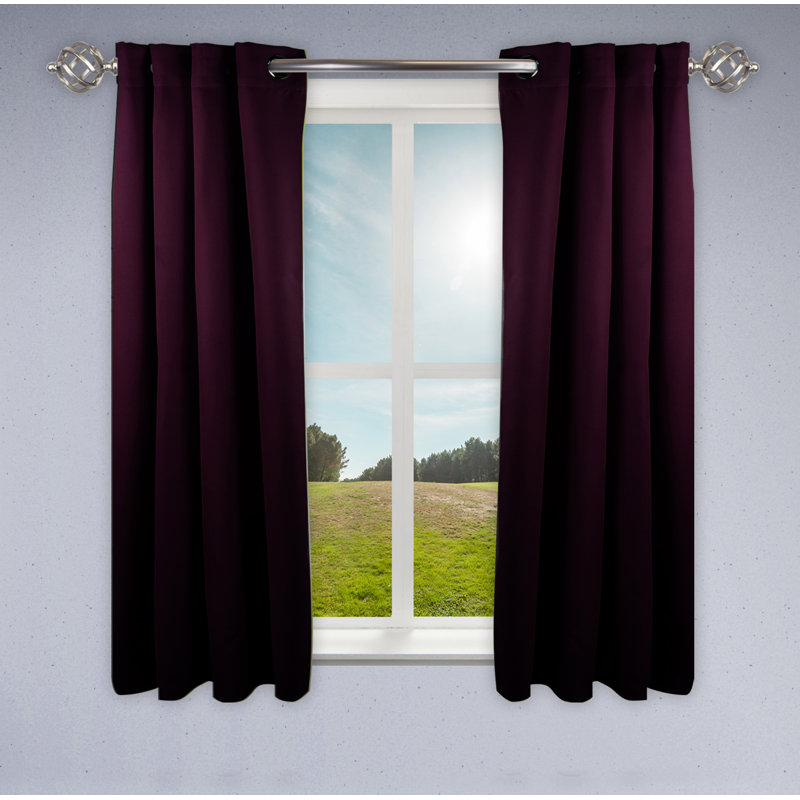 Polanco Room Darkening Curtain Single Panel, Purple, 52" x 84"