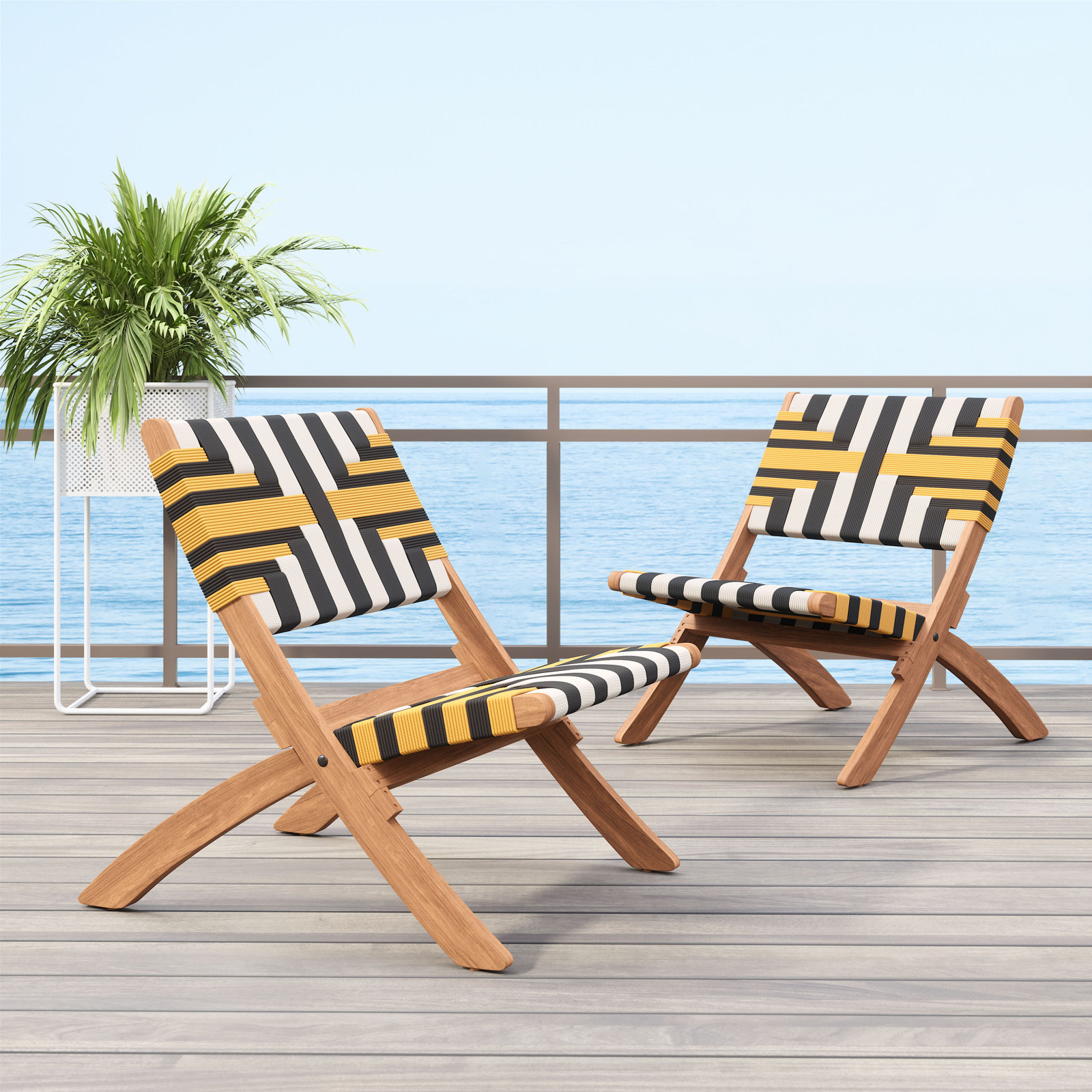 Leigha Acacia Outdoor Lounge Chair