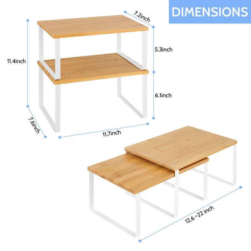 2 Piece Helper Shelf, Brown/White