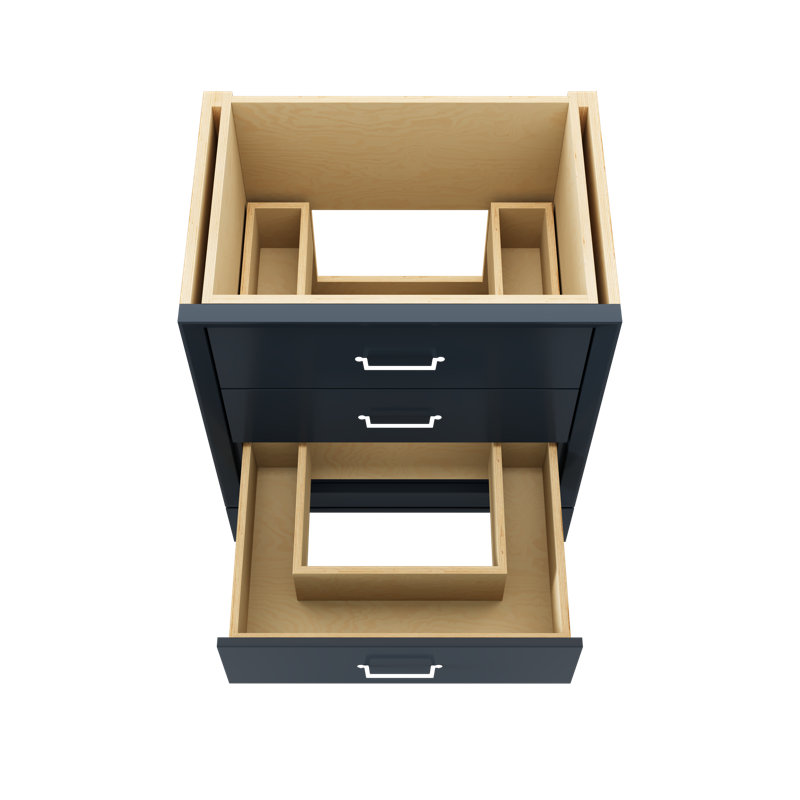 Alexandra Three-Drawer Single Bath Vanity, Hague Blue, 30", Satin Nickel