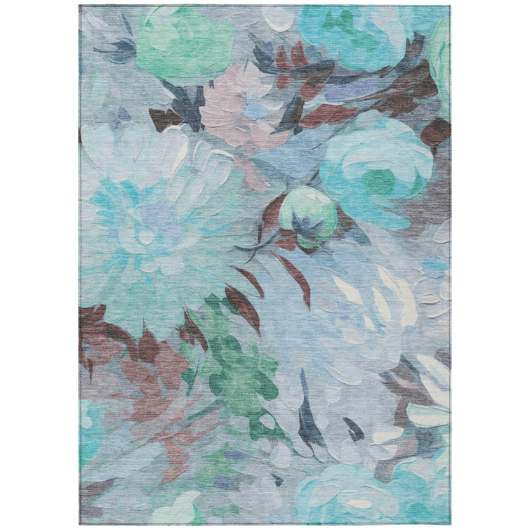 Machine Washable Indoor/Outdoor Jenning ACN2264 Floral Rug