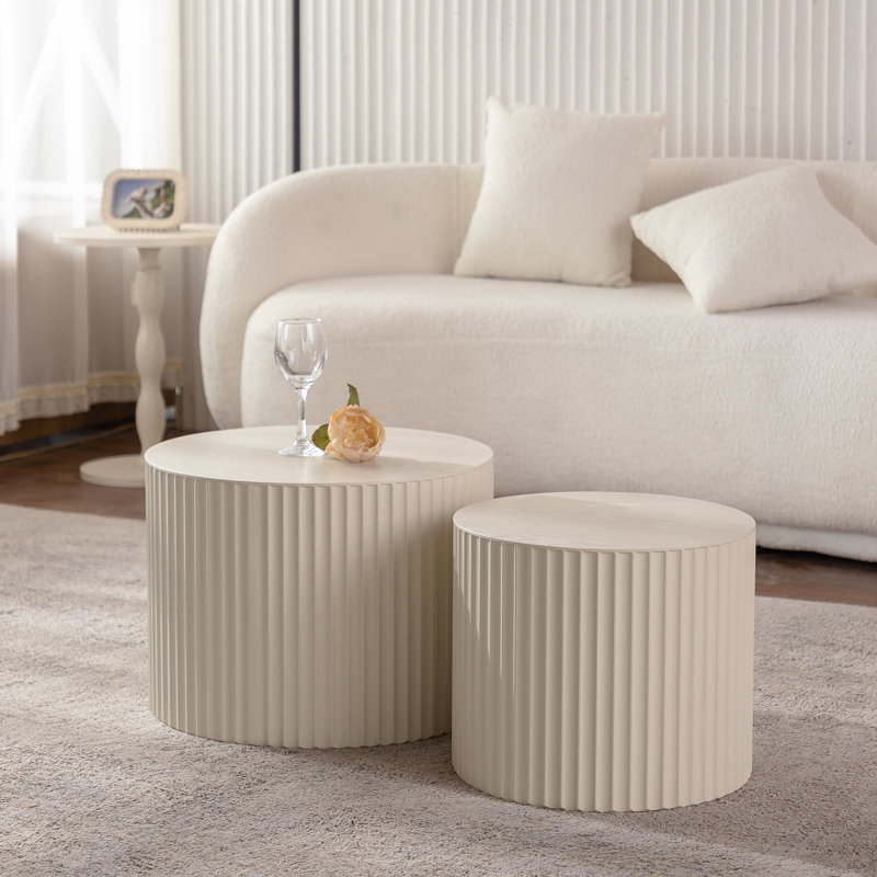 Table basse ronde en bois, parfaite pour les salons et les petits appartements, conception peu encombrante sans assemblage requis