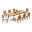 9 Pcs Grade-A Teak Wood Dining Set: 118" Double Extension Rectangle Table And 8 Lagos Armless Chairs #11LG2400-2080376963
