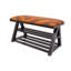 Banc de rangement rembourré avec tablettes