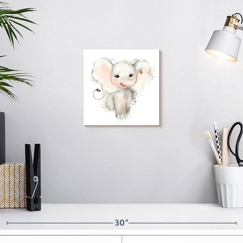 Brampt Baby Elephant Splatter, 10" H x 10" W