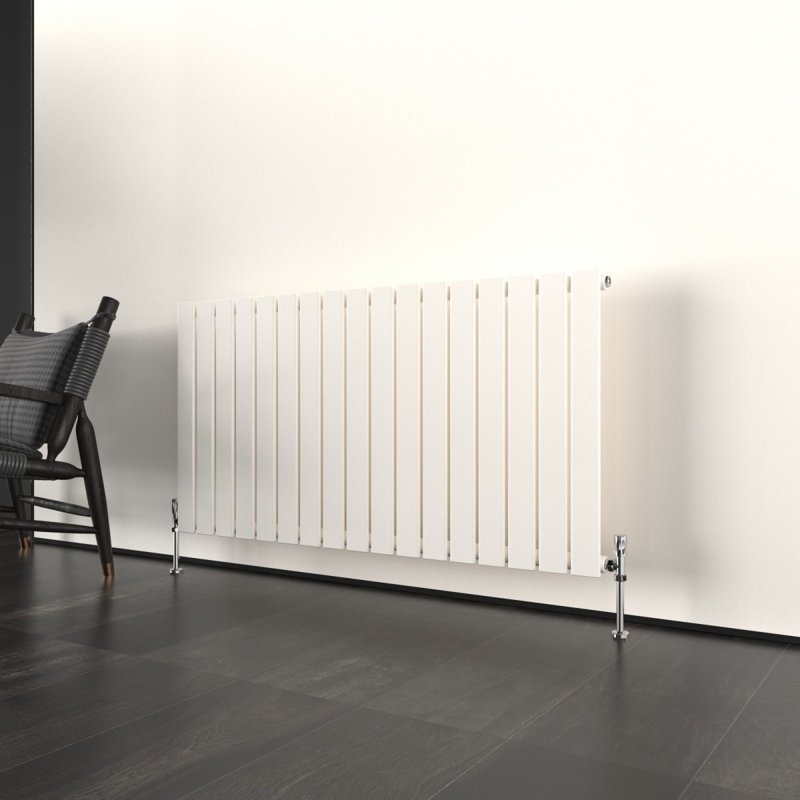 Flat Panel Central Heating Designer Radiator, 60cm H x 40.8cm W x 4.6cm D, Anthracite