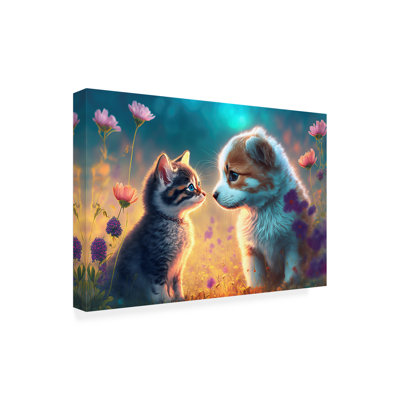 Animals Cats And Dogs 5 On Canvas Print