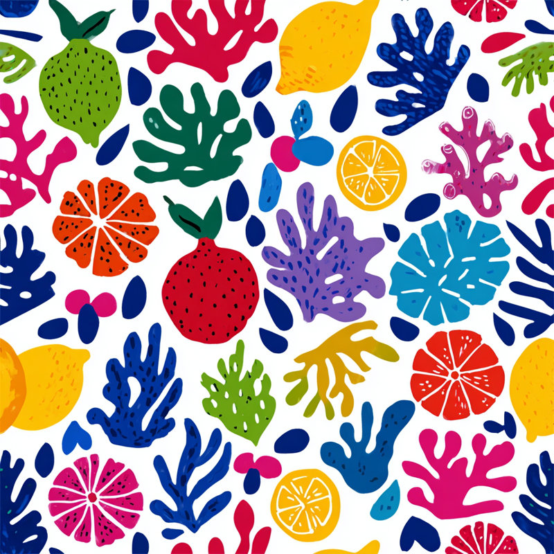 «Playful Citrus Garden», art mural sur toile tendue, l 40 po x H 40 po x P 1,5 po