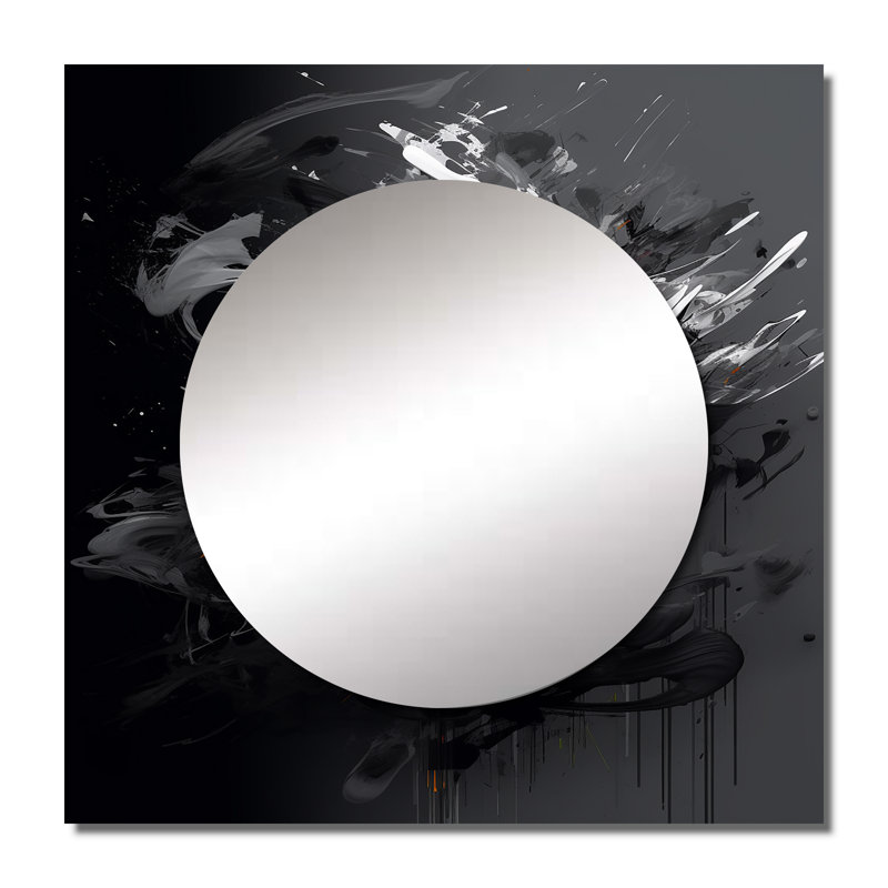 Naiem - Miroir mural géométrique moderne pour salon, 36 po x 36 po