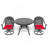 3-Piece All-Weather Cast Aluminum Dining Set, Include 2 Swivel Chairs And 39.37" Round Table With Black Frame