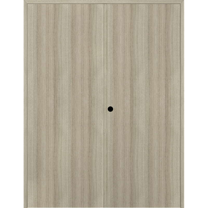 Porte double à panneaux en bois manufacturé Optima, L 59,5 po x H 79,37 po, Shambor, À droite