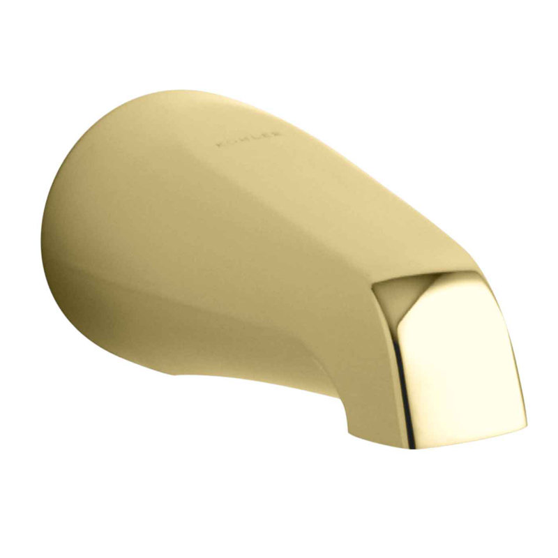 Coralais 4-7/8" Non-Diverter Bath Spout with Npt Connection, Vibrant Polished Brass